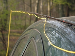 Gear on car roof Gear on car roof